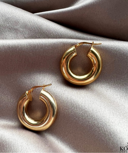 "Donna" chunky guld hoops / øreringe